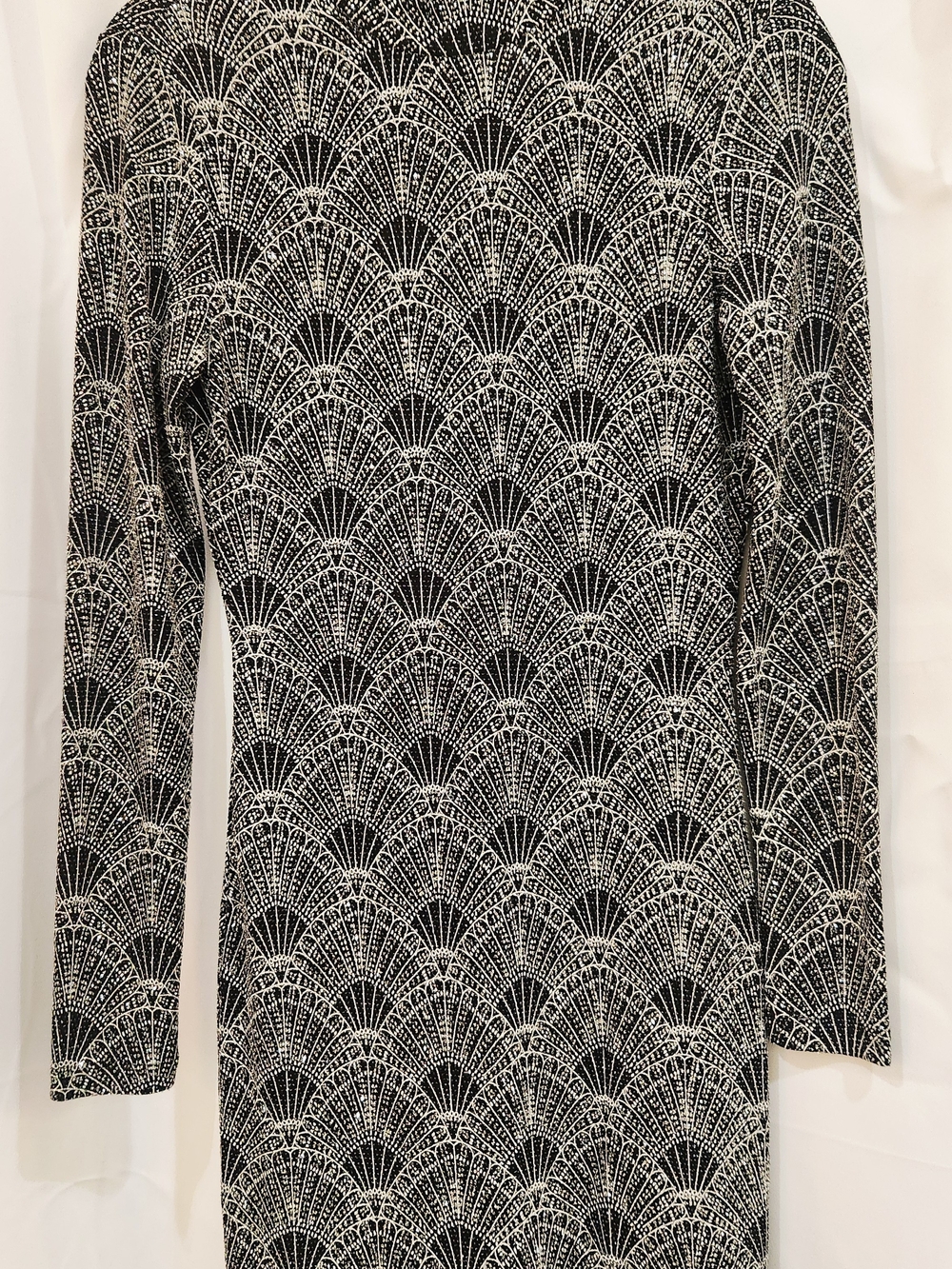 Divided Black and Silver Long Sparkly Sleeve Mini Dress